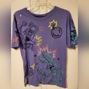 Looney Tunes GraphicT Shirt Medium Tazmanian Devil Marvin The Martian Bugs Bunny